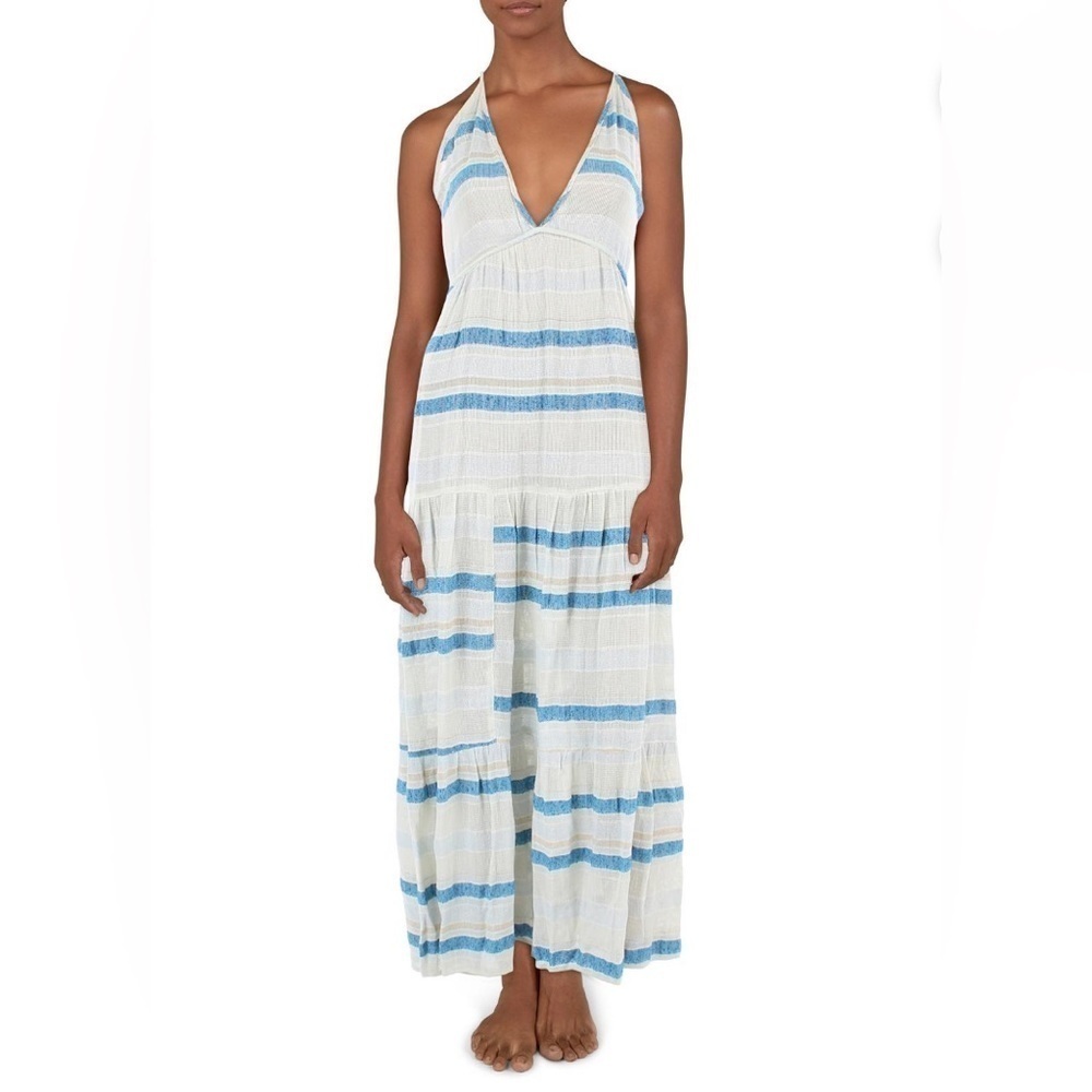 Ramy Brook women Freda Maxi dress cover up swim striped wave XS boho minimalist